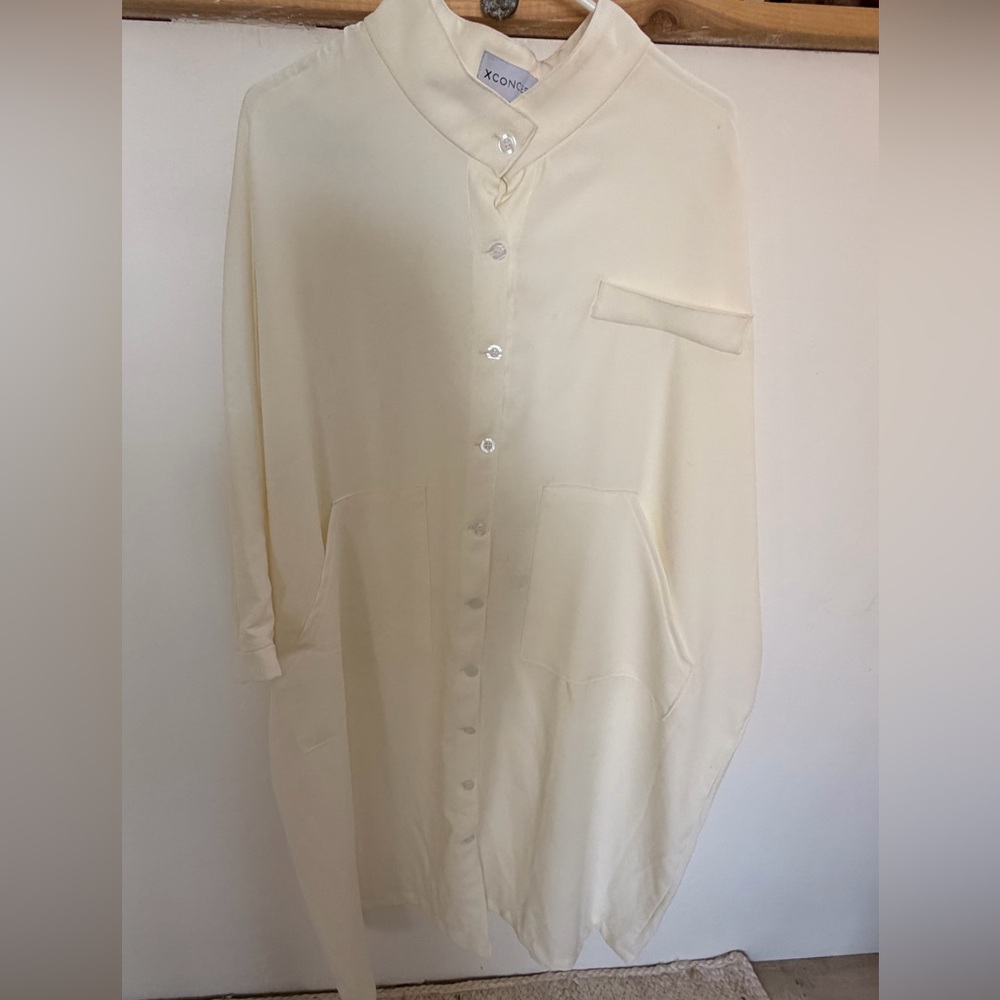 Cream Button-Up Dress